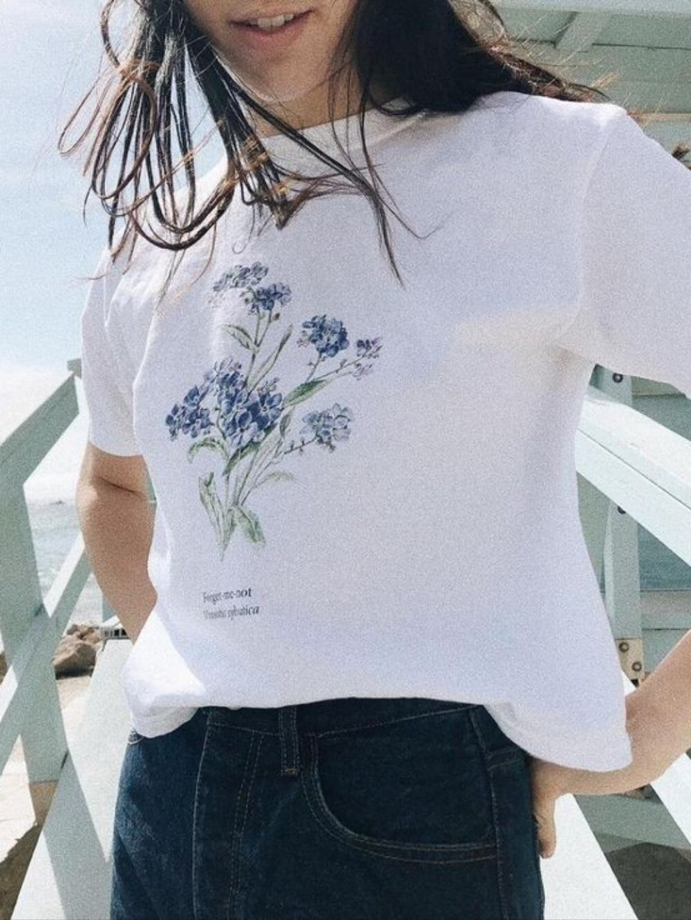 Brandy Melville Floral Graphic Tee